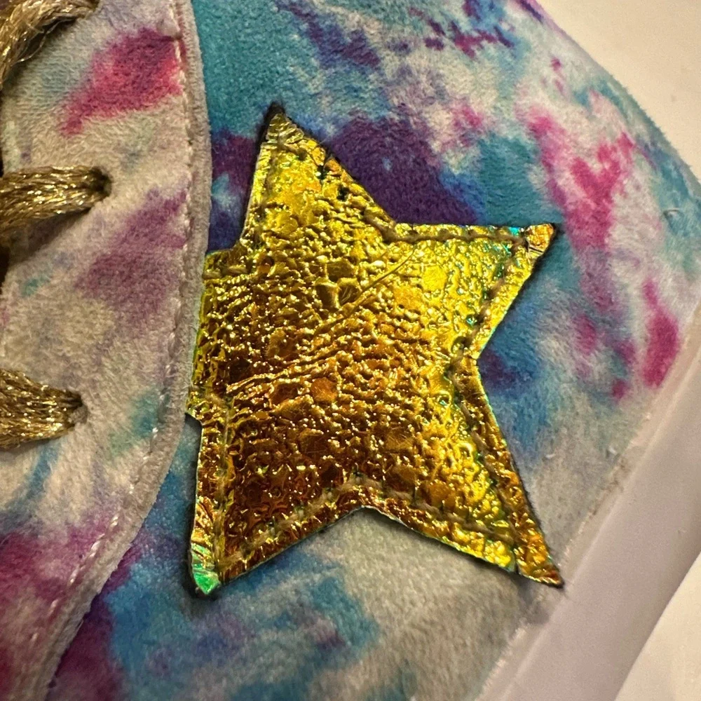 Designer Kids Tie-Dye Sneakers with Gold Star